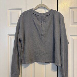 Blue Abercrombie Long-Sleeve Henley